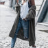 Women's Breasted Solid Color Lapel Knitted Gray Cardigan Sweater Women - ROUTINE FASHION